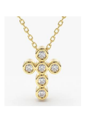 Collar Cruz Círculos Con Zirconias