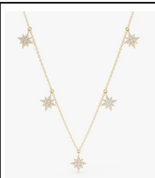 Collar Dijes Estrellas Del Norte Zirconias