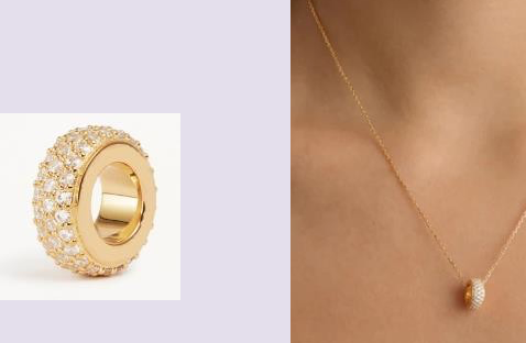 Collar Dije Cilindro Con Zirconias