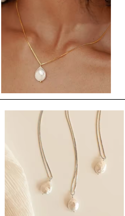 Collar Dije Perla Irregular