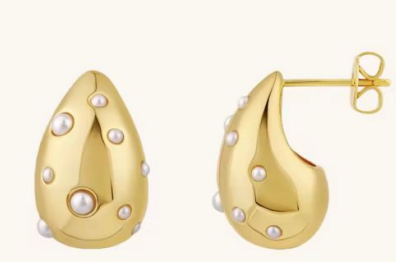 Par Arete Gota Con Perlas
