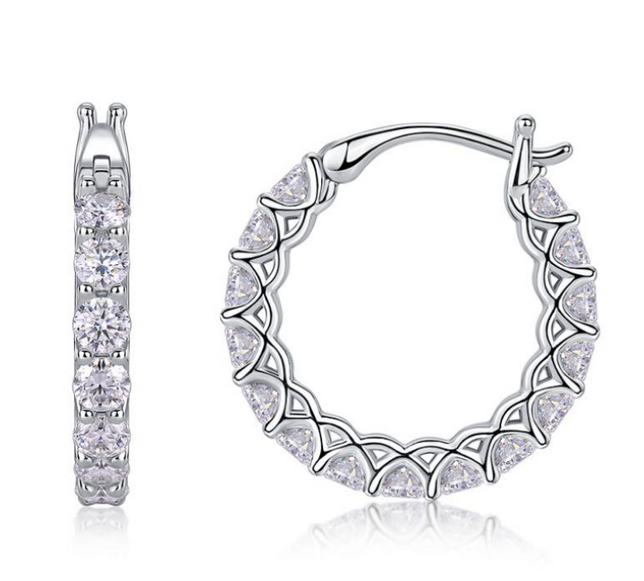 Par Arracada Con Moissanitas 3 CT