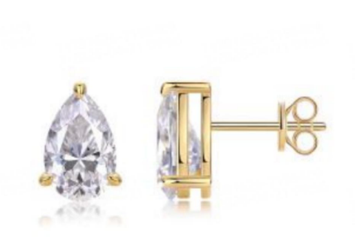 Par Arete Moissanita Corte Pera 2 CT