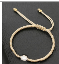 Pulsera Hilo Con Perla Central