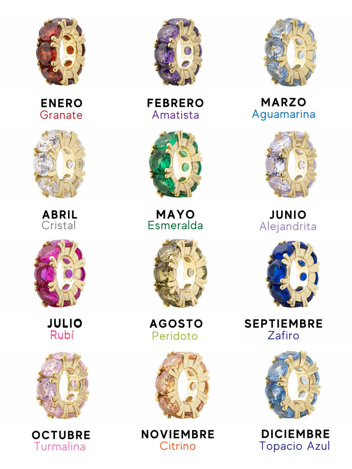 Arma Tu Collar Dije Birthstone Dorado
