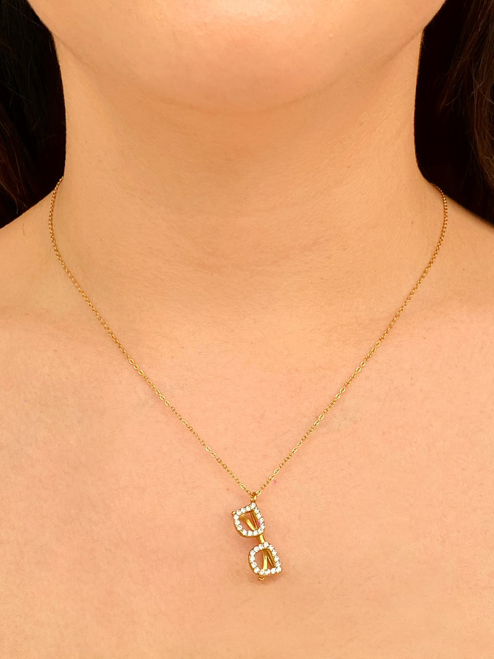 Collar Con Dije Lentes Zirconias