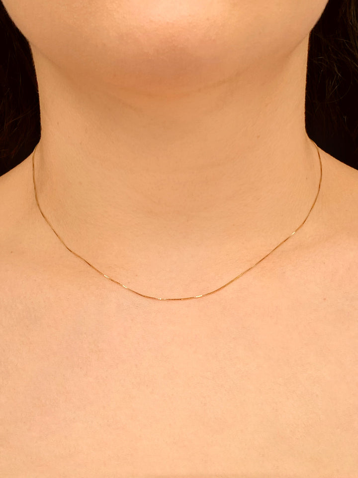 Collar Delgado Mini Eslabones Oro 14k