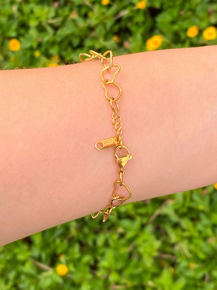 Pulsera Eslabon Contorno Corazon