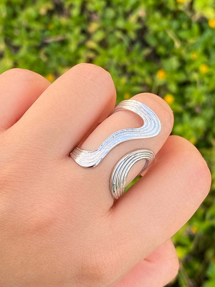 Anillo Doble Curva Irregular Abierto