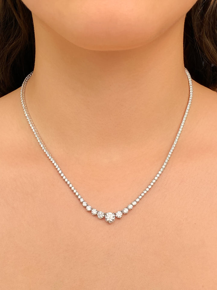 Riviera Tennis Necklace 7 Ct Diamantes Lab Grown