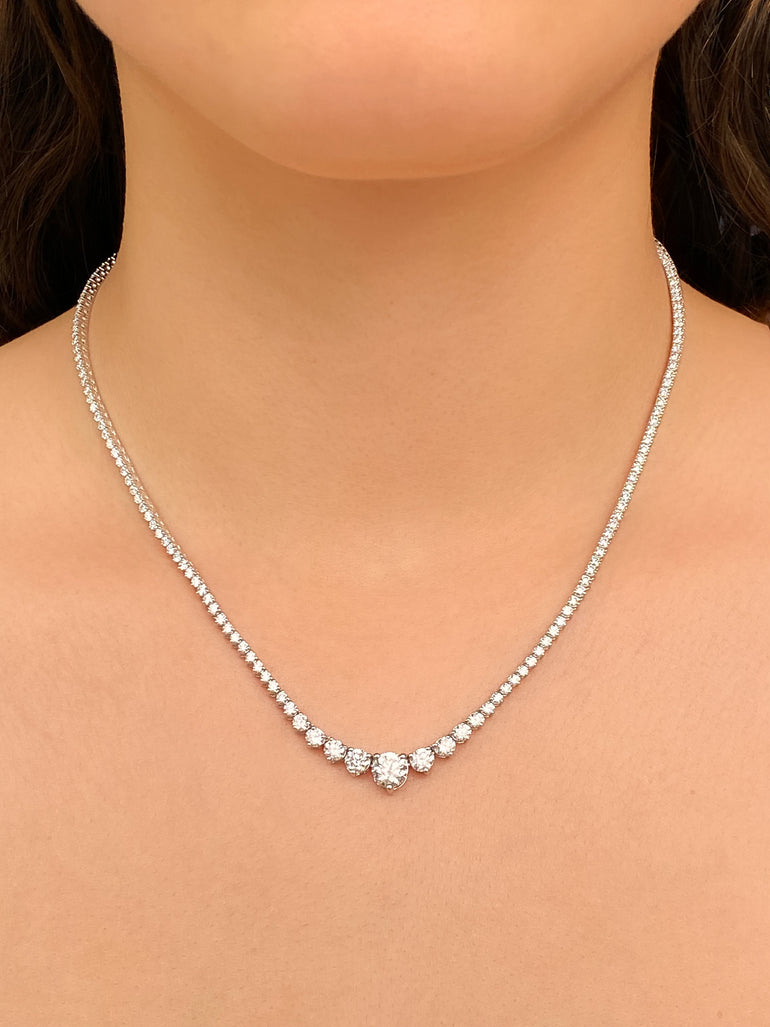 Riviera Tennis Necklace 7 Ct Diamantes Lab Grown