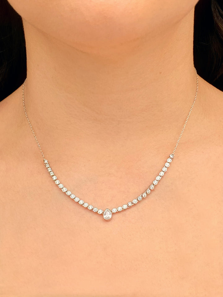 Collar Con Zirconias Dije Gota