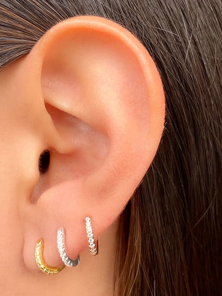 Arracada Con Zirconias 10 mm