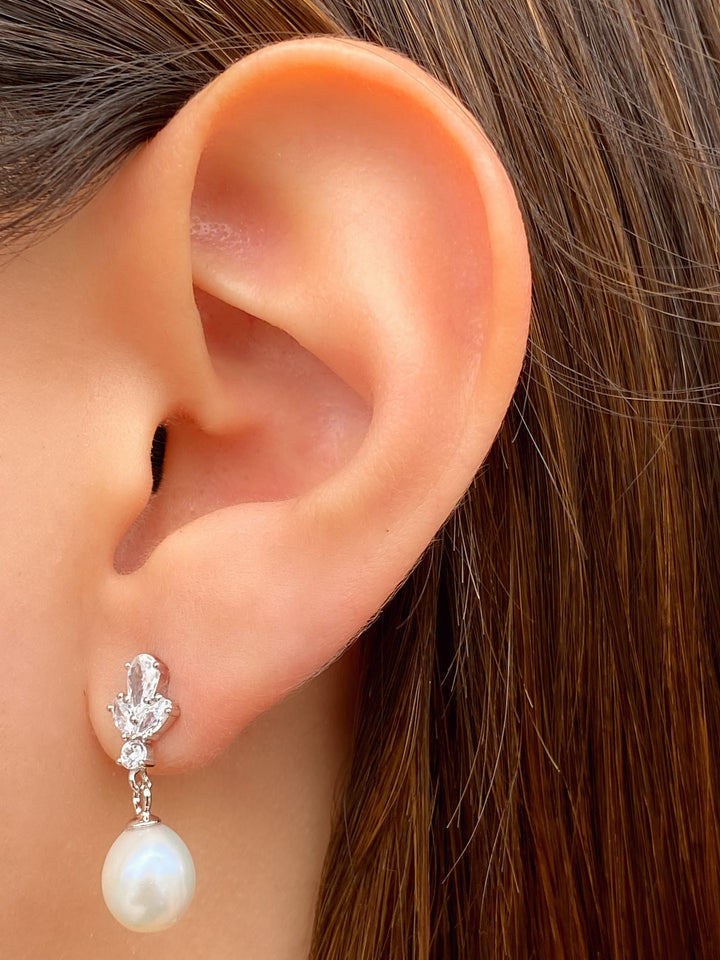 Par Arete Zirconias Con Perla