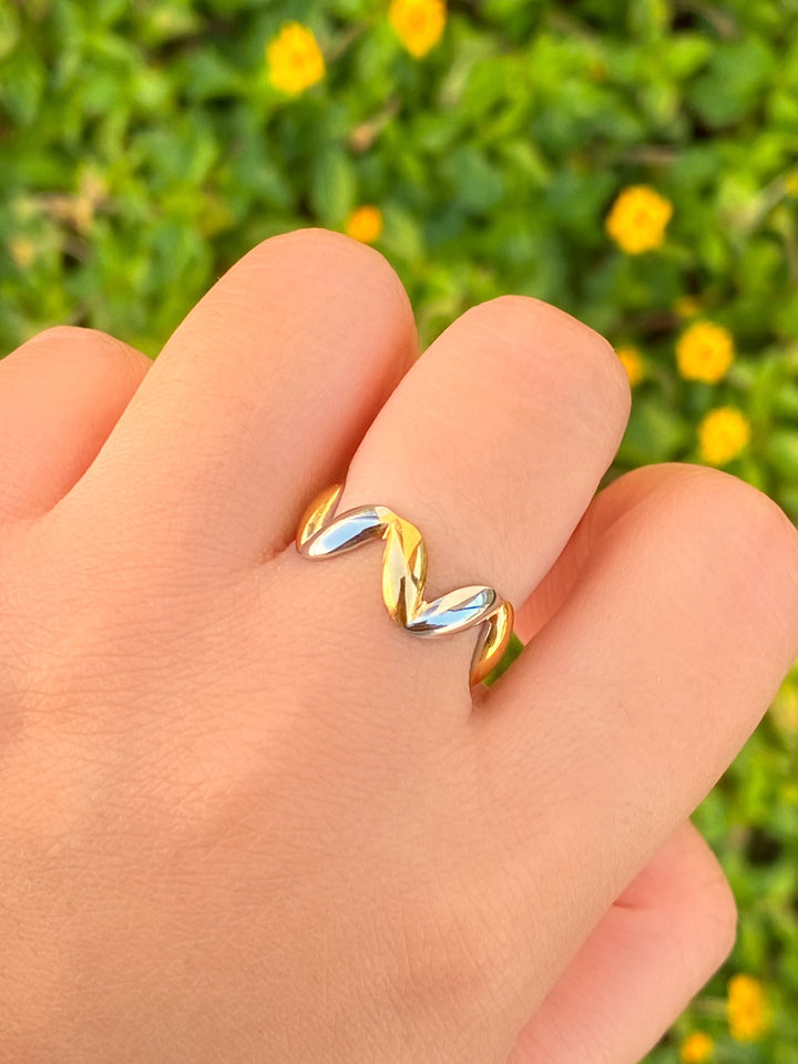 Anillo Zig Zag Combinado