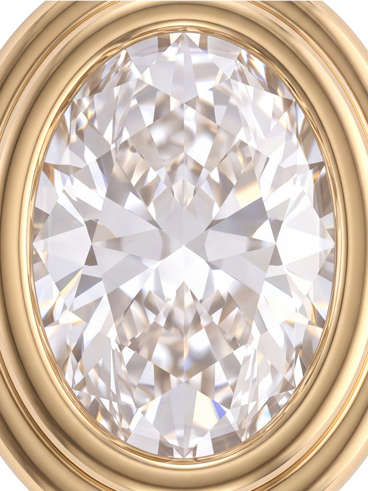 Dije Diamante Lab Grown Corte Ovalo 1 Ct Con Borde