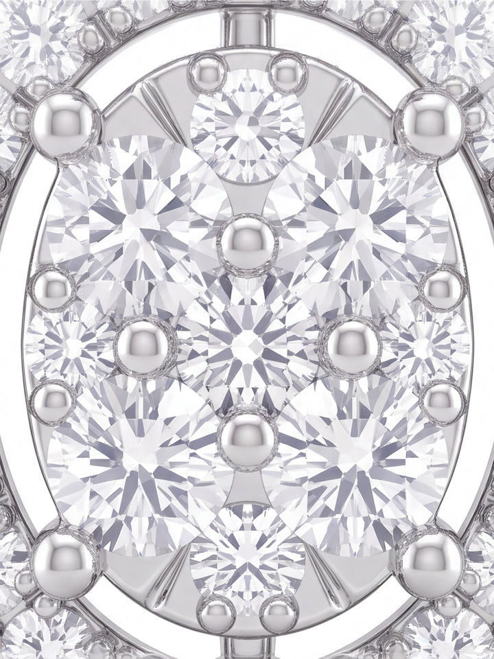 Dije Diamante Lab Grown Corte Ovalo Con Halo 0.6 Ct