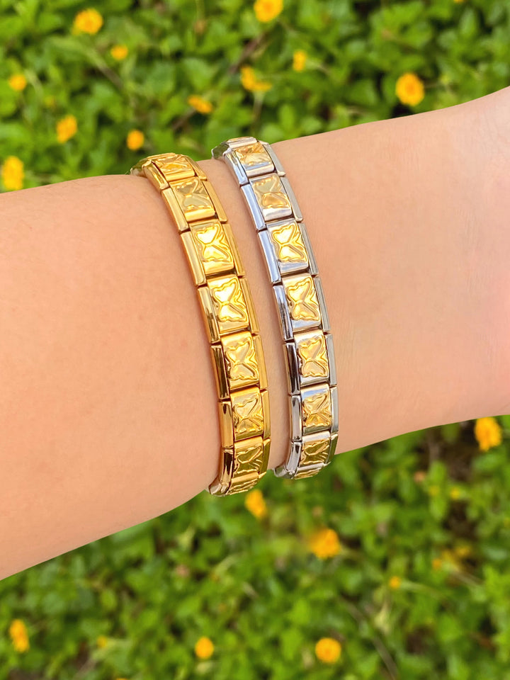 Pulsera Italiana Con Mariposas