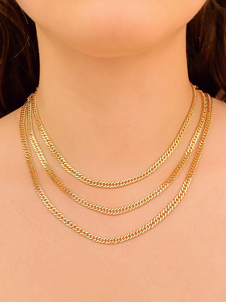 Collar Cadena Dorada Eslabones 5 mm