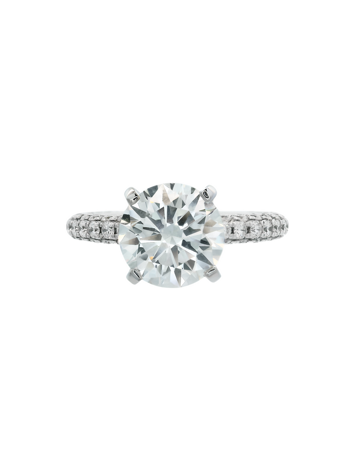 Anillo de Compromiso Round Pavé 3 Ct Diamantes Lab Grown