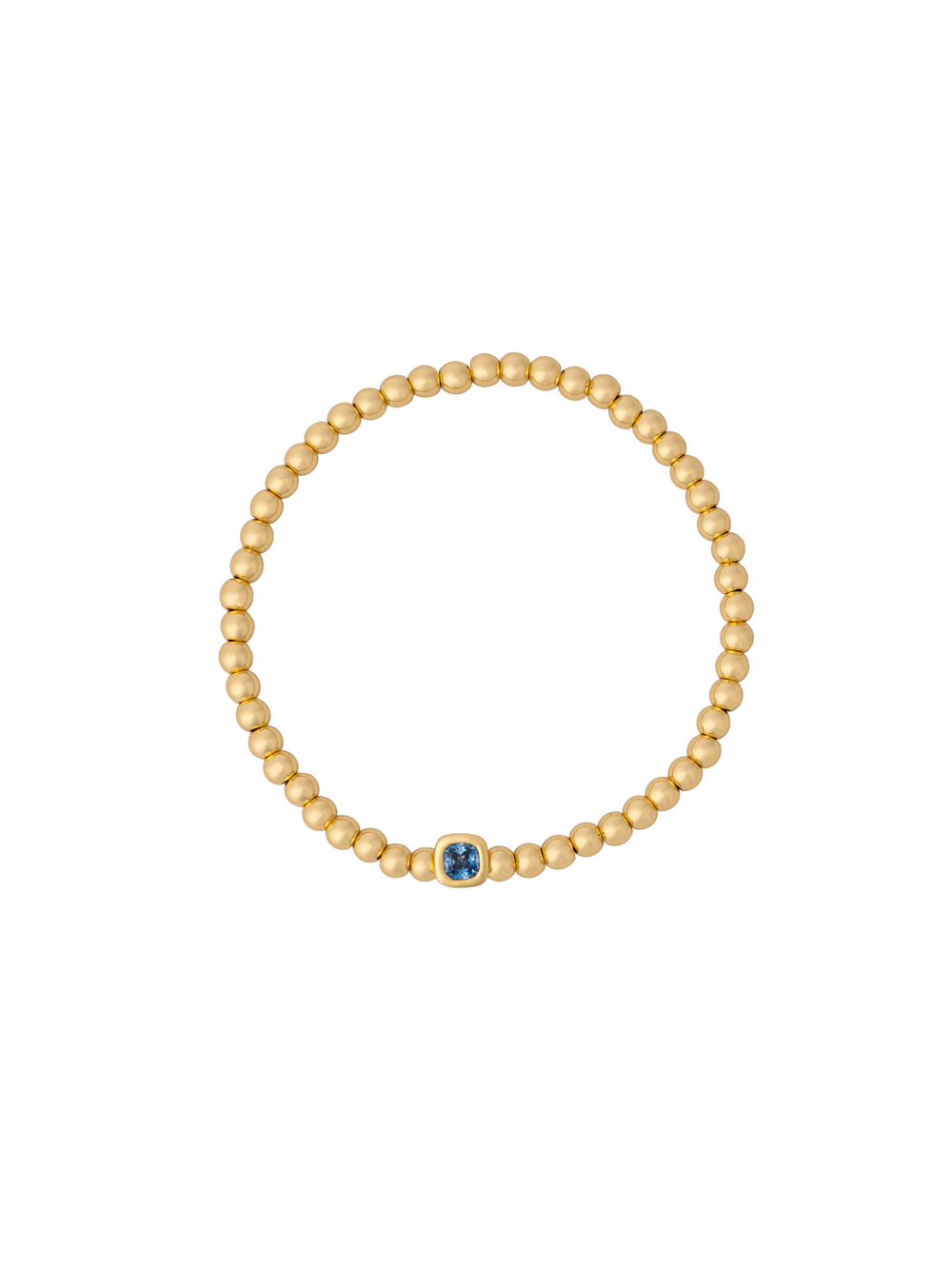 Pulsera Birthstone Bolitas Doradas