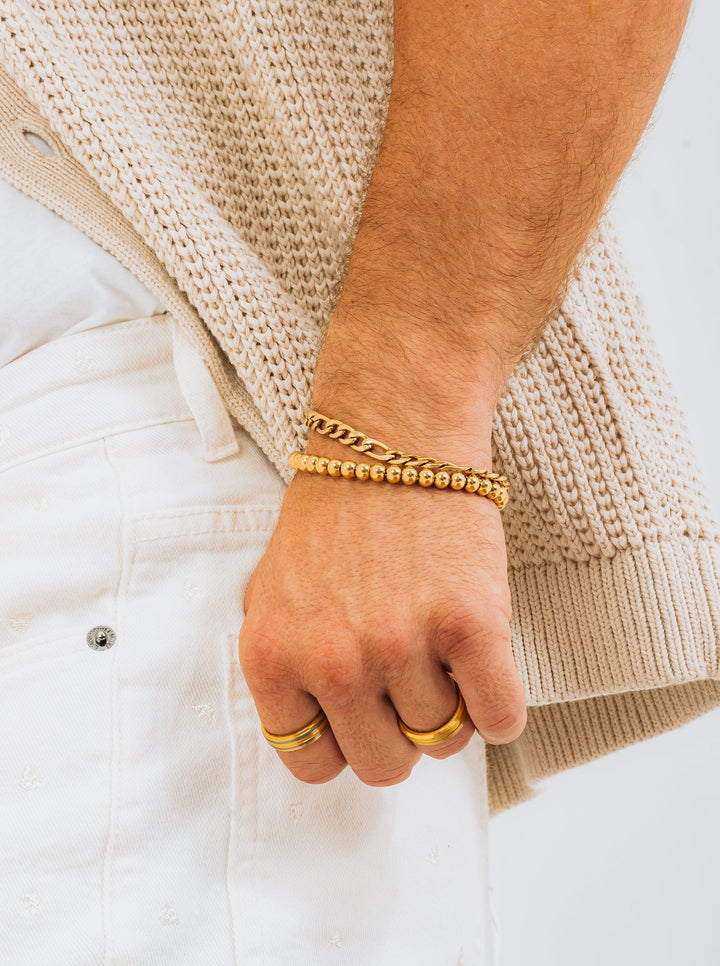 Pulsera Eslabon Figaro Dorado 6 mm