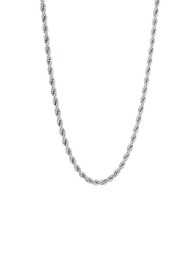 Cadena Trenzada Plateada 3 mm