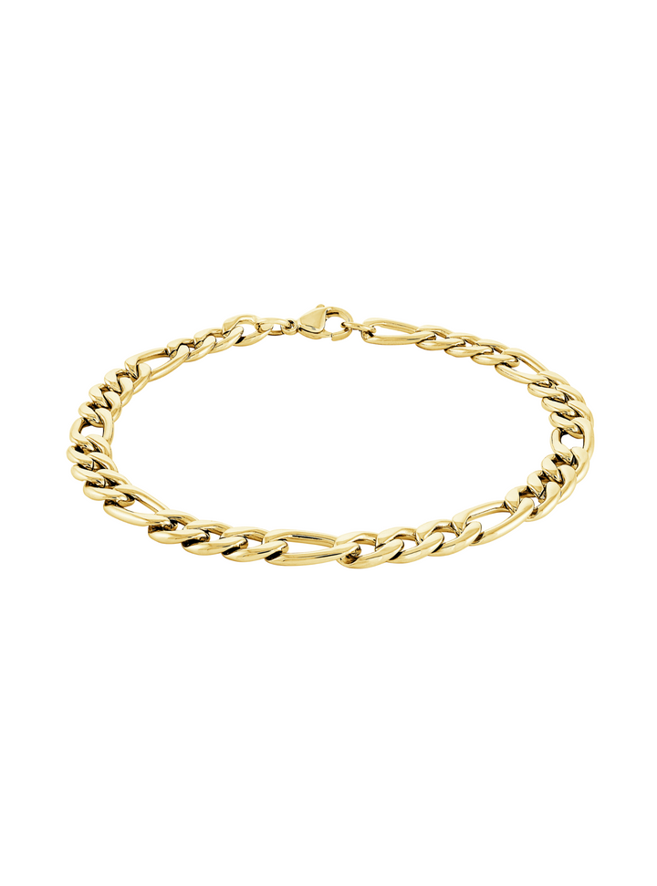 Pulsera Eslabon Figaro Dorado 6 mm