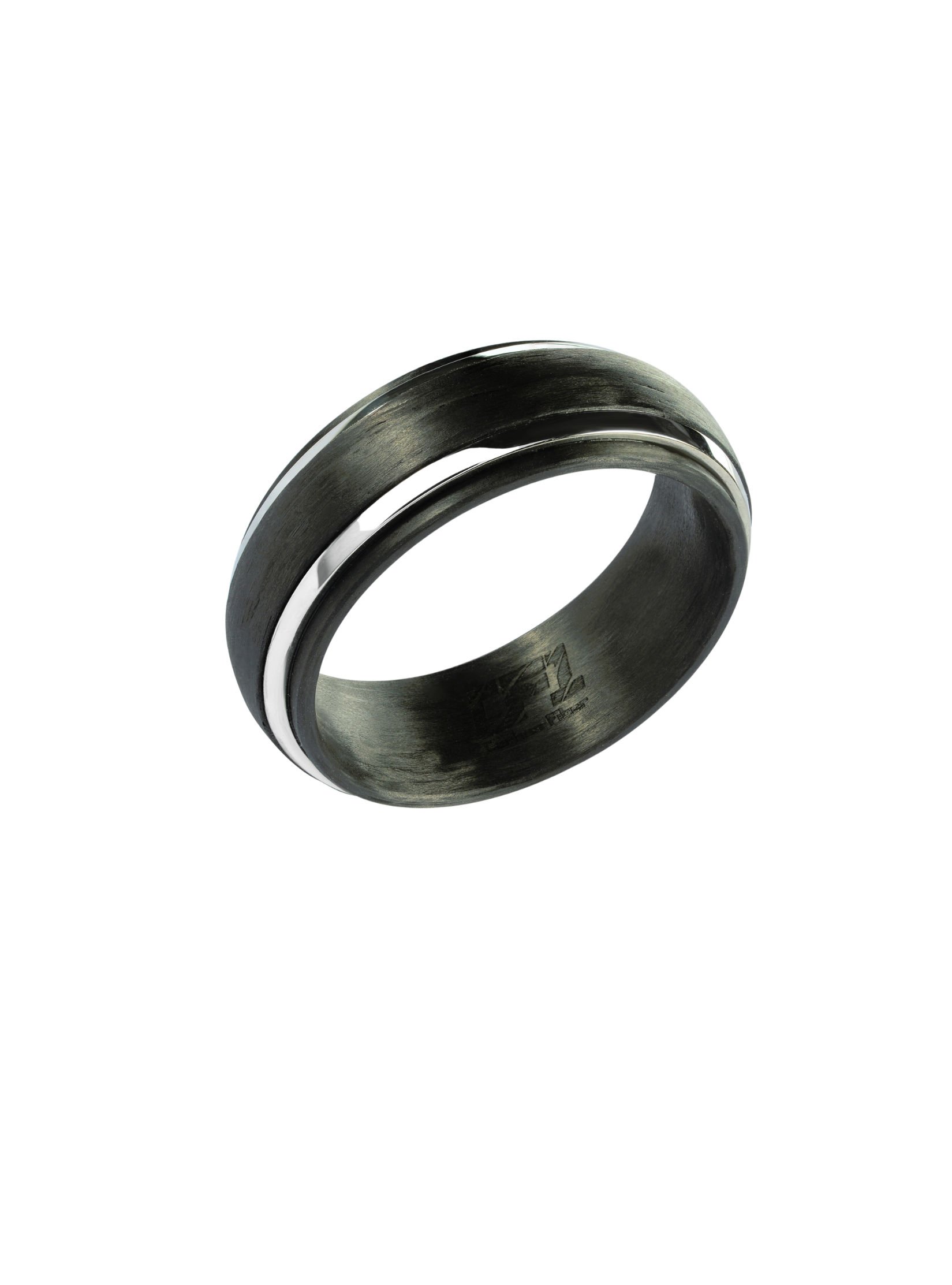 Anillo Negro con Plateado 8 mm LORENZA