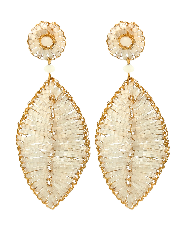 Par Aretes Hoja Dorada