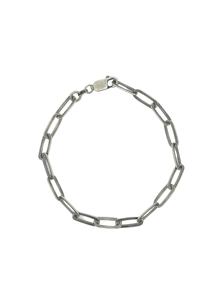 Pulsera Plateada Eslabon 6 mm