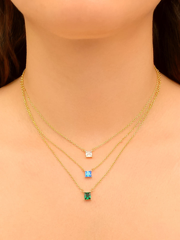 Collar Con Piedra Rectangular