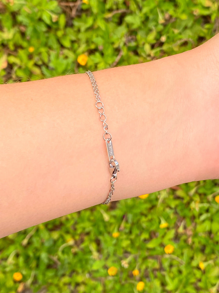 Pulsera Doble Con Zirconia Bisel