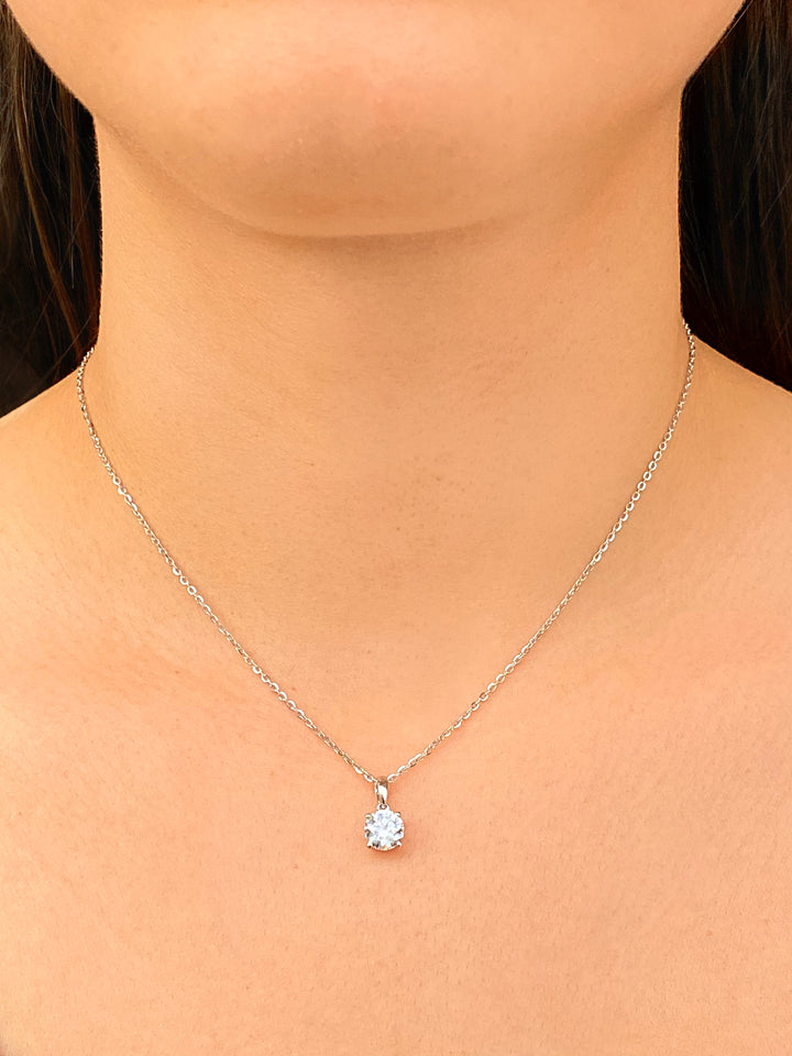 Collar Dije Solitario 1 Quilate Diamante Lab Grown
