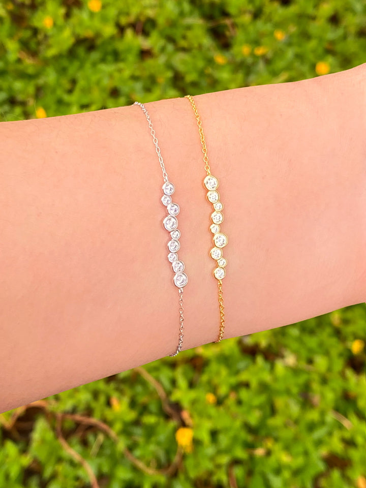 Pulsera ZigZag Zirconias Con Bisel