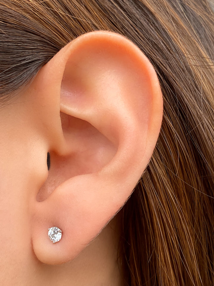 Par Aretes 0.5 Ct Round Diamantes Lab Grown