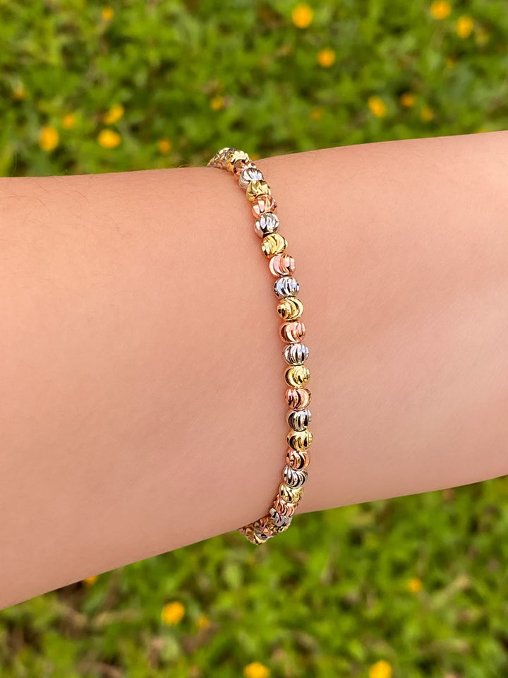 Pulsera Bolitas Combinada Con Textura