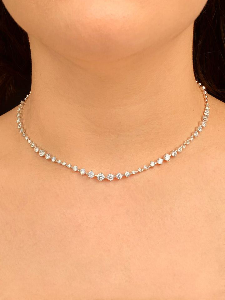 Collar Zirconias Con Bolitas