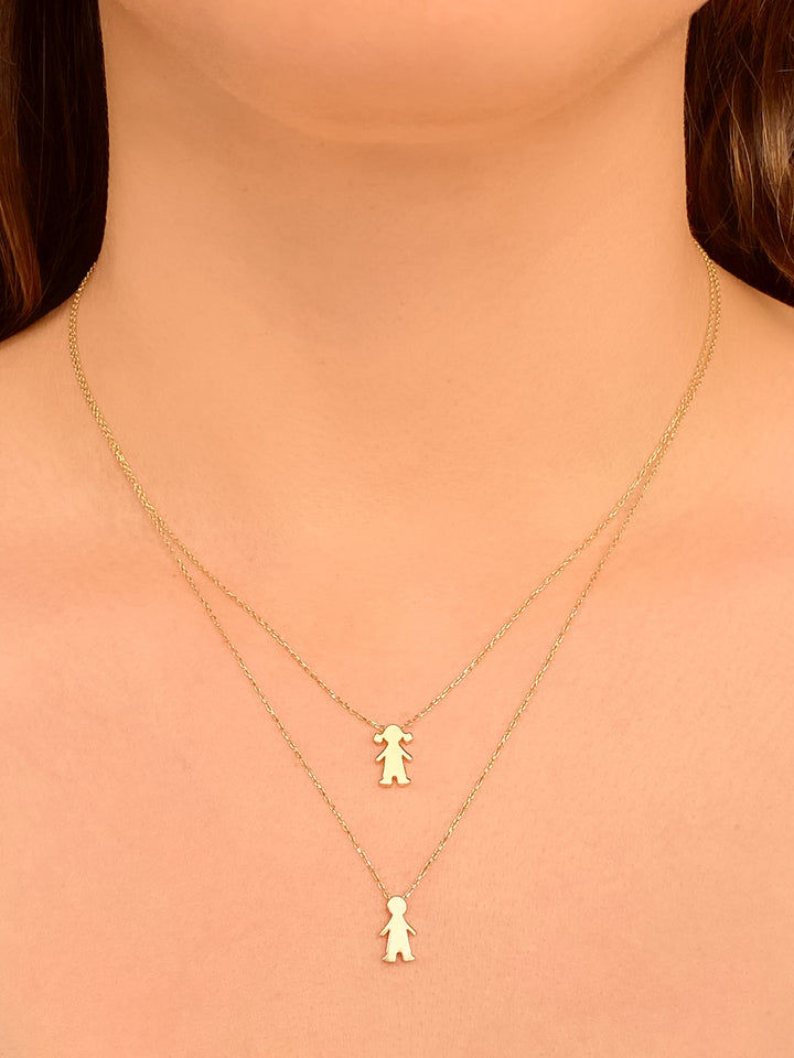 Collar Con Dije Niños Oro 14k