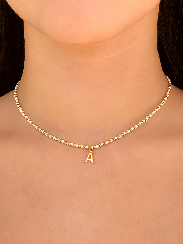 Choker Chaquiras Doradas Inicial