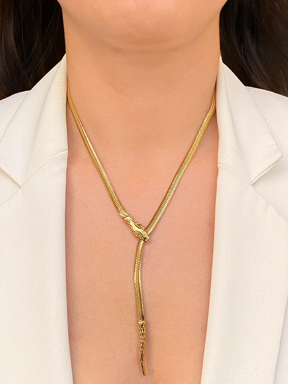 Collar Planchado Serpiente Deslizable