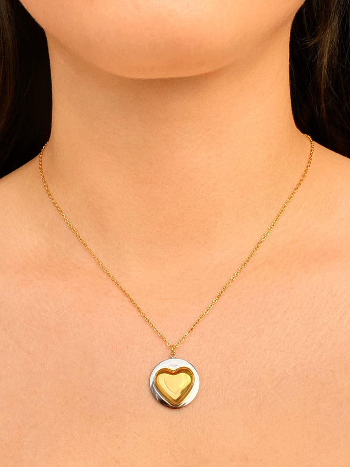 Collar Con Corazon Combinado