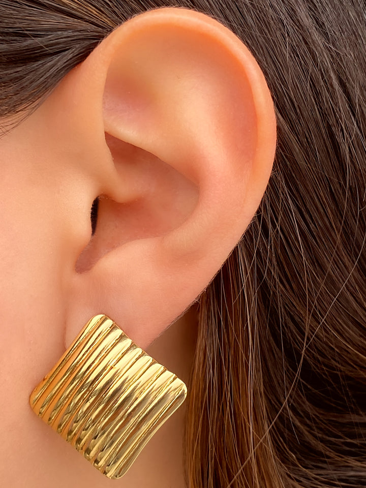 Par Arete Rombo Con Lineas