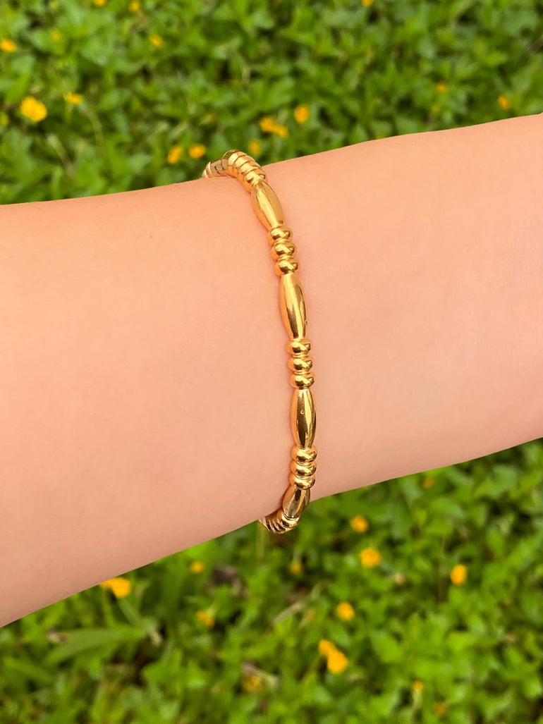 Brazalete Bolitas Ovaladas Intercaladas