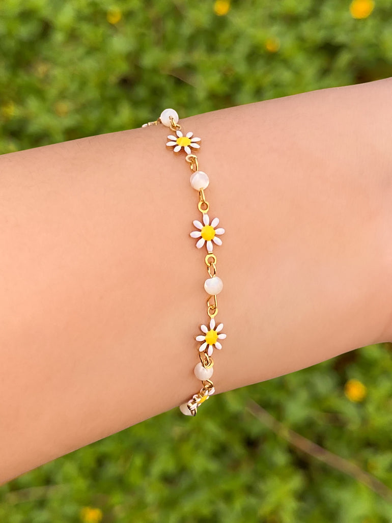 Pulsera Margaritas y Piedra