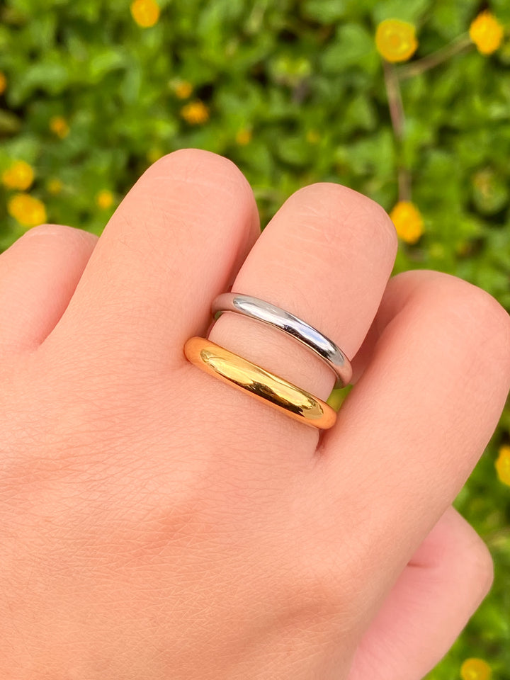 Anillo Doble Linea Combinado