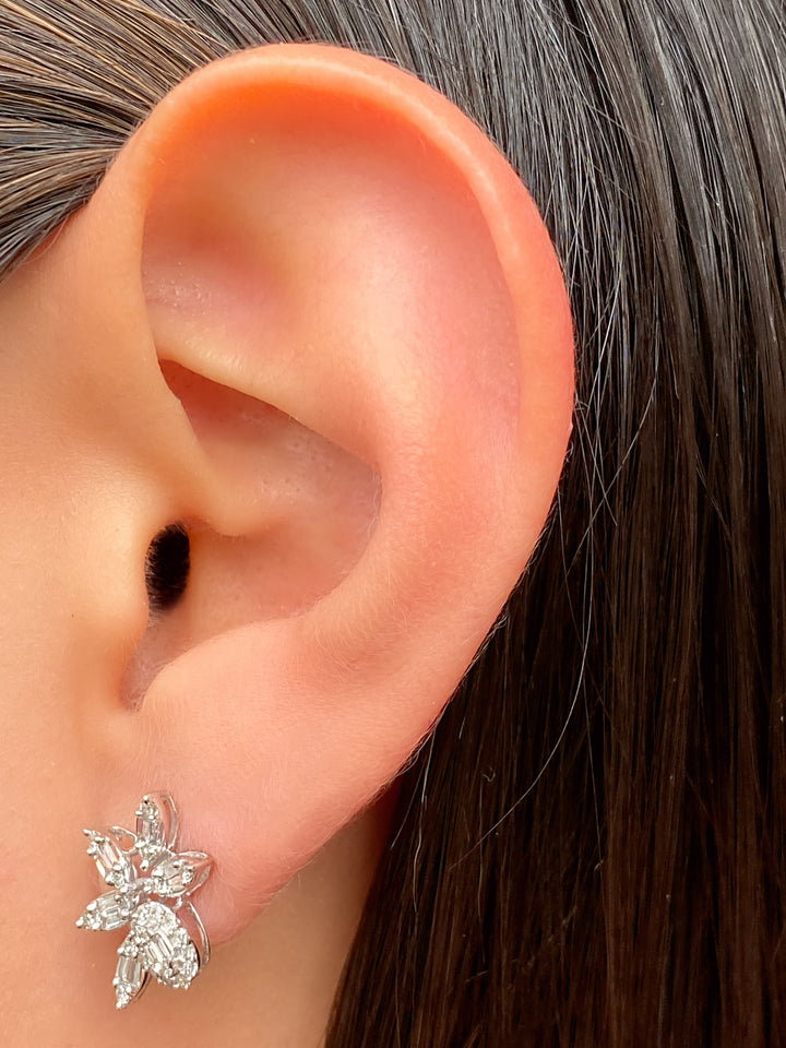 Par Arete Flor Baguette Diamante 0.52 Ct