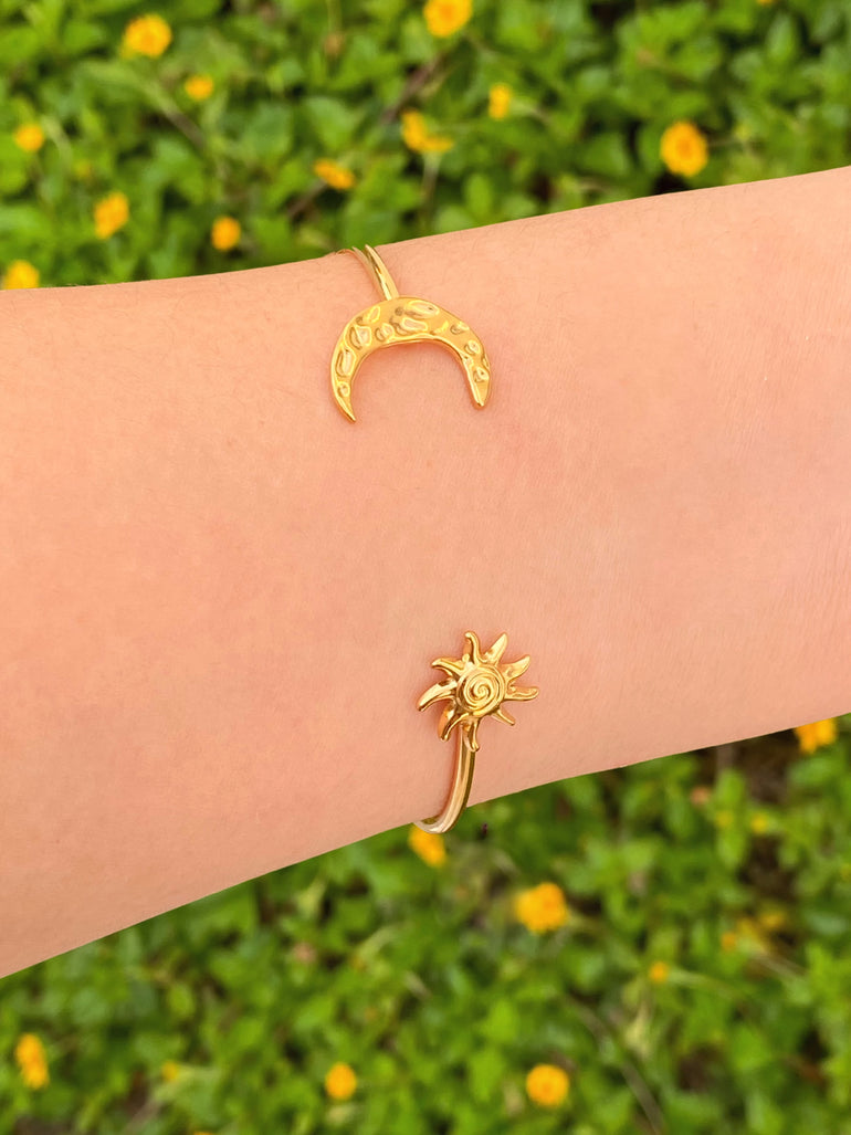 Brazalete Abierto Luna Y Sol
