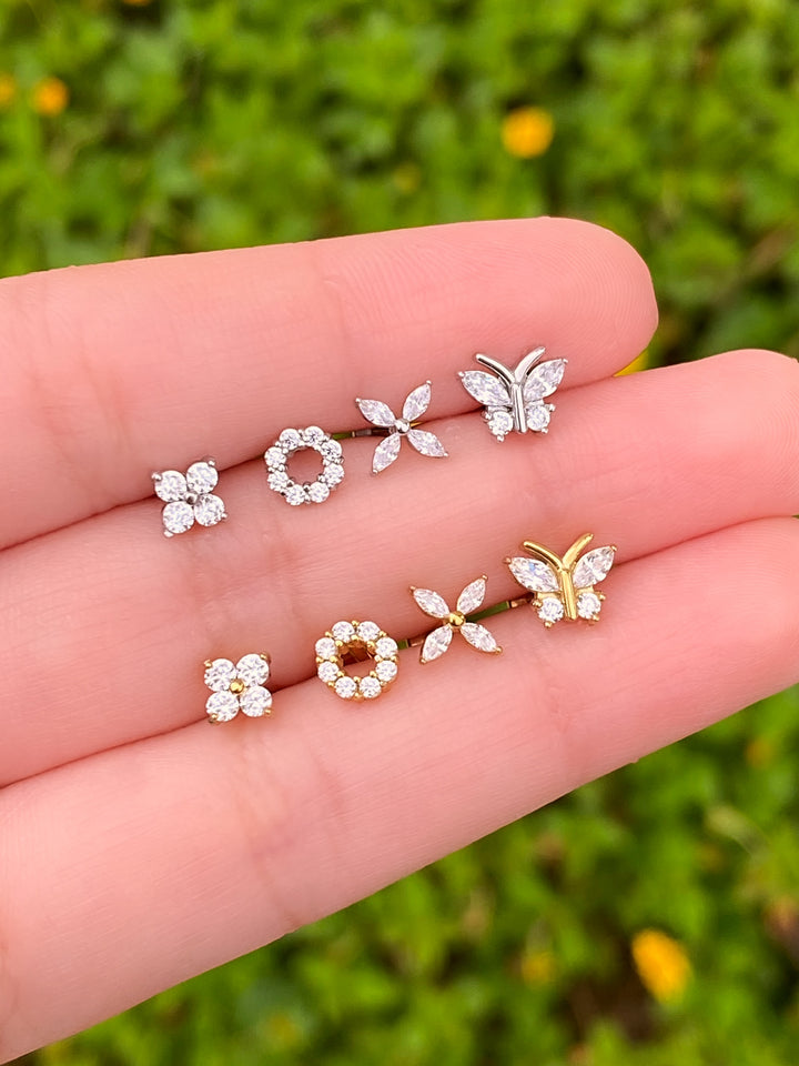 Aretes Primera Perforacion Acero Inoxidable