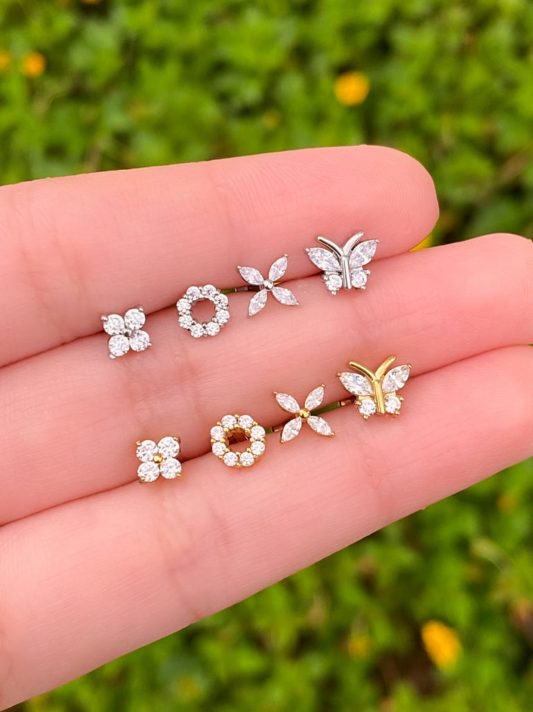 Aretes Primera Perforacion Acero Inoxidable